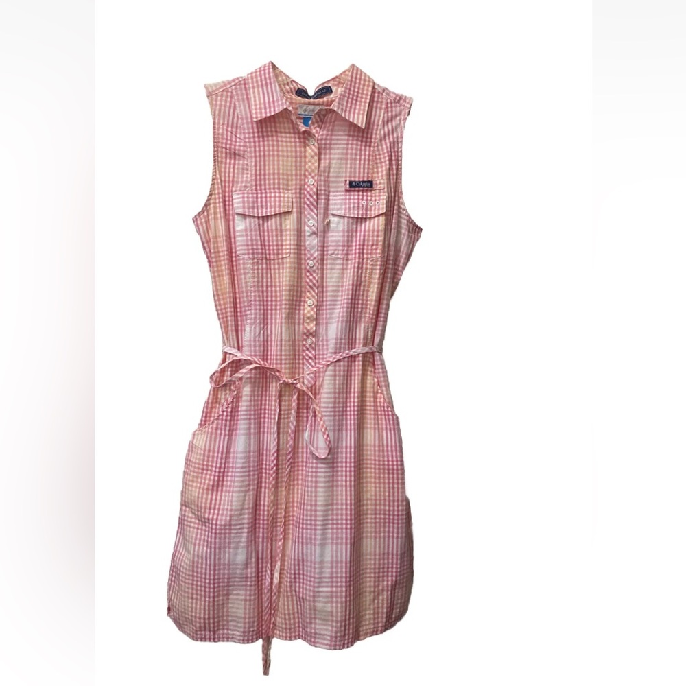 Columbia PFG performance sleeveless plaid dress super bonehead size medium